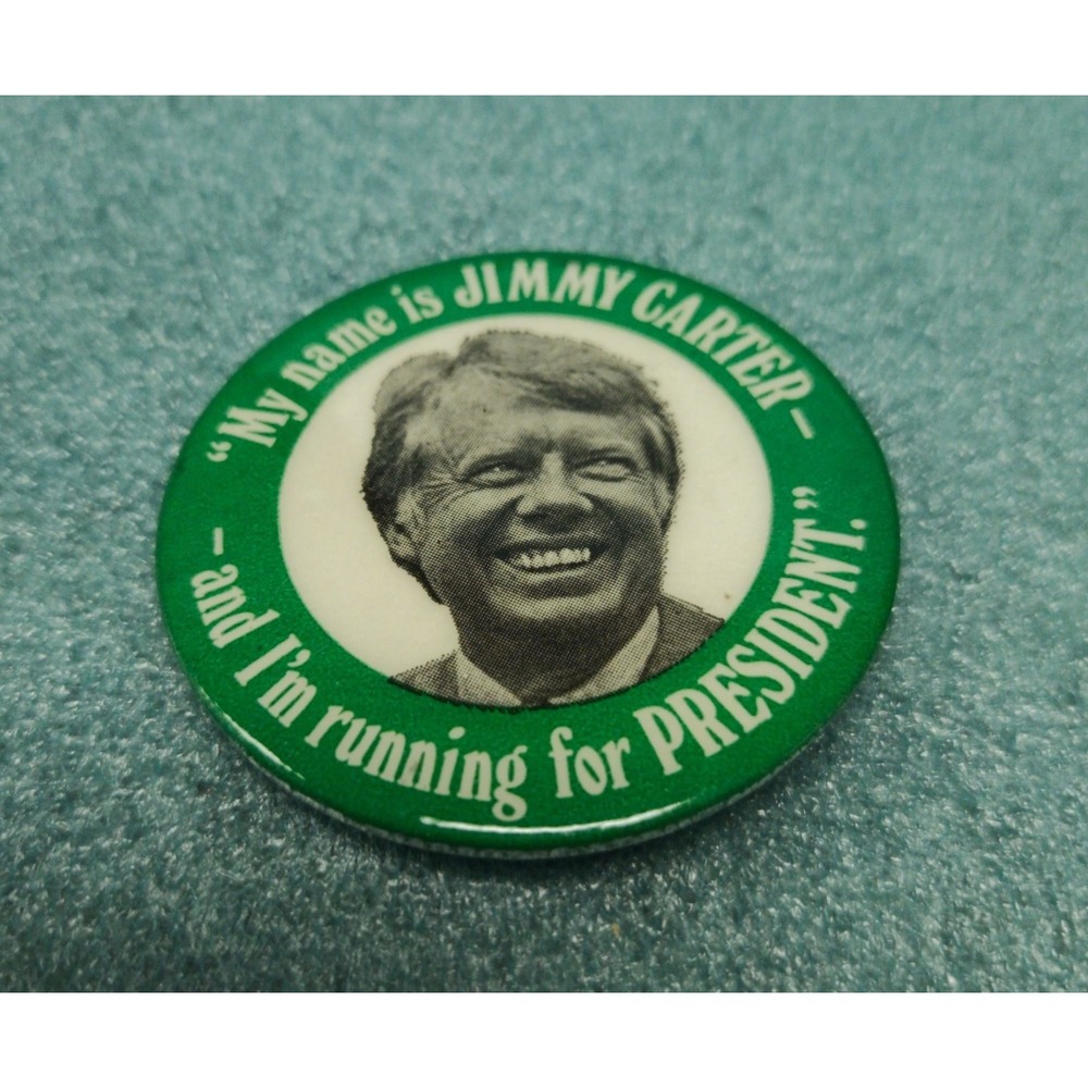 "My Name Is Jimmy Carter" Campaign Button 1976 Pinback Badge By NG Slater Corp N